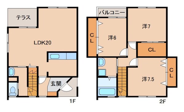 パティオキューブ名草の物件間取画像